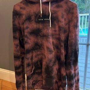 Aeropostale Black and Maroon Hoodie Sweatshirt